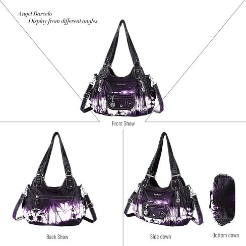 Angel Barcelo Womens Purses and Handbags PU Leather Shoulder Bag Fashion Hobo Bags for Girls in Kuwait