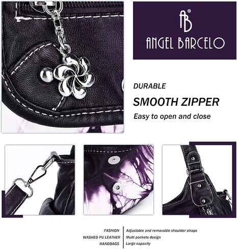 Angel Barcelo Womens Purses and Handbags PU Leather Shoulder Bag Fashion Hobo Bags for Girls in Kuwait