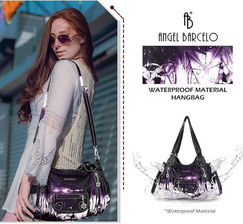 Angel Barcelo Womens Purses and Handbags PU Leather Shoulder Bag Fashion Hobo Bags for Girls in Kuwait