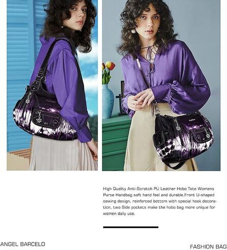 Angel Barcelo Womens Purses and Handbags PU Leather Shoulder Bag Fashion Hobo Bags for Girls in Kuwait