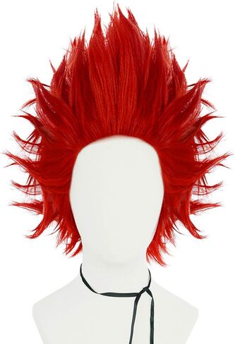 Dark Green Spiky Short Wig for Men Cosplay Dark Green Mix Color Anime Wig Short Green Wavy Dark Green Hair Wig With Bangs Synthetic Halloween Costume Wig For Party + Wig Cap in Kuwait