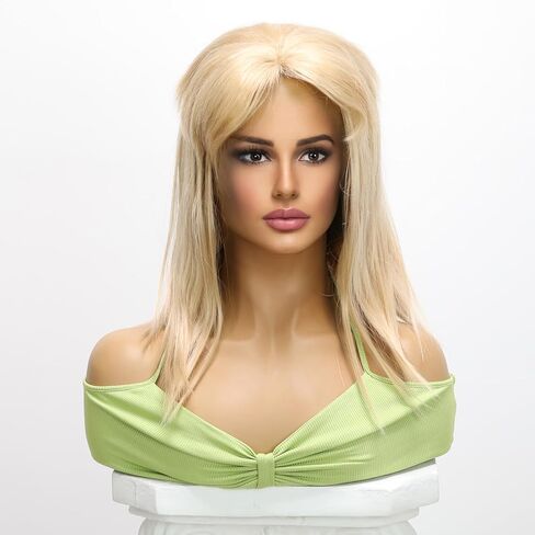 شعر مستعار نسائي أشقر من Smilco طويل بطول 60.96 سم من الدانتيل الصناعي المستقيم بسحب أمامي للملكة، شعر مستعار يومي (أشقر) in Kuwait