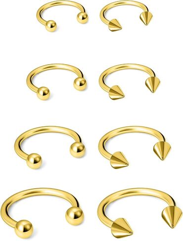 Ovxznts 16G Surgical Steel Nose Septum Horseshoe Hoop Earring Eyebrow Tragus Helix Lip Rings Piercing Jewelry in Kuwait