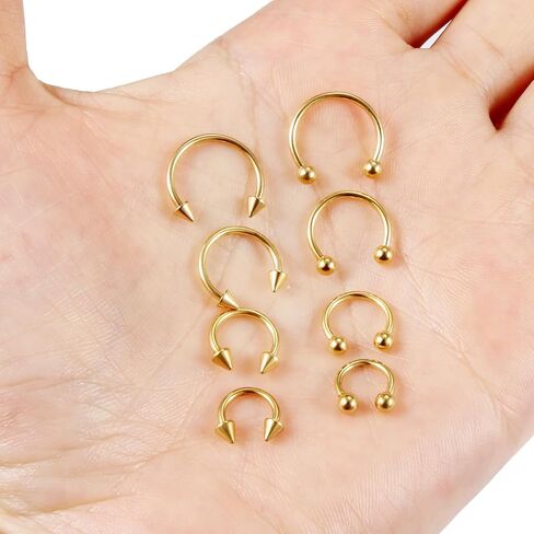 Ovxznts 16G Surgical Steel Nose Septum Horseshoe Hoop Earring Eyebrow Tragus Helix Lip Rings Piercing Jewelry in Kuwait
