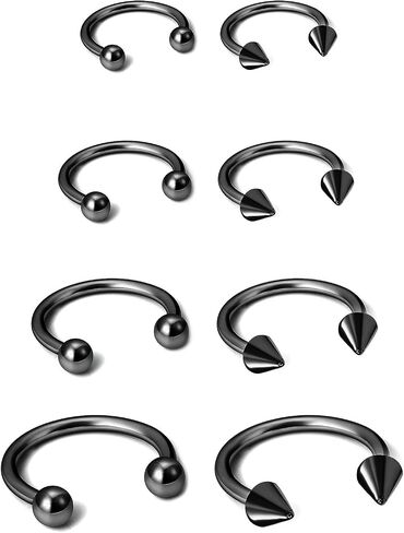Ovxznts 16G Surgical Steel Nose Septum Horseshoe Hoop Earring Eyebrow Tragus Helix Lip Rings Piercing Jewelry in Kuwait