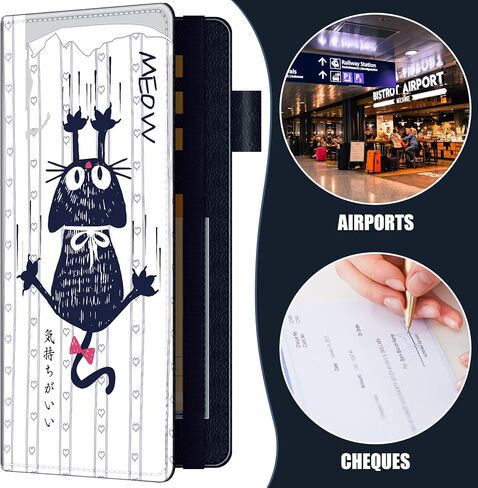 Checkbook Cover - Quality Printed Leather Personal RFID Blocking Check Book Credit Card Holder Wallet for Men and Women in Kuwait