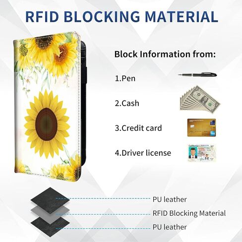 غطاء دفتر الشيكات DEGDFSGR - محفظة حامل دفتر الشيكات القياسية من الجلد الفاخر مع وظيفة حجب RFID للرجال والنساء، العديد من الفراشات in Kuwait