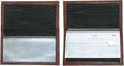 Boston Leather Unisex Textured Bison Leather Checkbook Cover, Black in Saudi Arabia