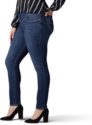 Lee Women's Plus Size Sculpting Slim Fit Skinny Leg Pull On Jean, Landslide, 20W Petite in Saudi Arabia