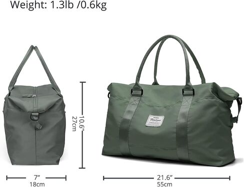 Travel Gym Bag for Women, LANBX Tote Bag Carry on Luggage Sport Duffle Weekender Overnight Bags with Wet Pocket (B-Olive Green) in Kuwait