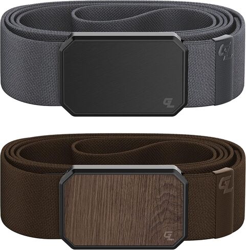 Groove Life Black/Stone and Walnut/Brown Groove Belt Loadout Men's Stretch Nylon Belt with Magnetic Aluminum Buckle, Lifetime Coverage - Large in Saudi Arabia