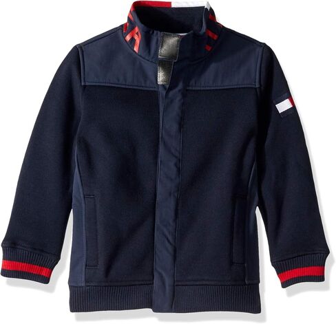 Tommy Hilfiger Boys' Big Adaptive Zip Mock Neck with Magnetic Zipper in Saudi Arabia