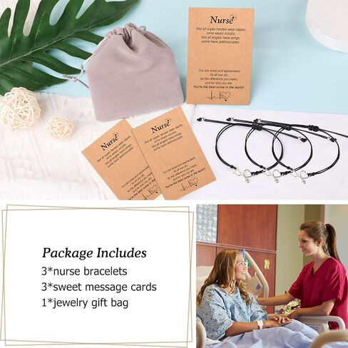 ykzomp 1/3pcs أساور سماعة الطبيب ممرضة، هدايا ممرضة RN هدايا للممرضات الممارسين للنساء، هدايا مدرسة طالب التمريض in Kuwait