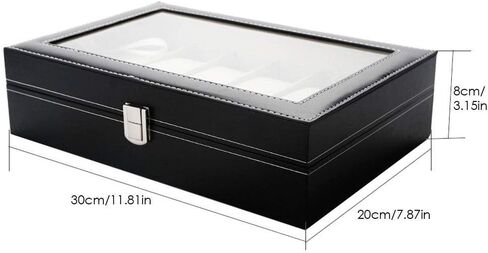 صندوق ساعة Uten، هدايا عيد الأب له، حافظة ساعة خشبية ذات 10 فتحات مع وسادة ساعة قابلة للإزالة، شاشة عرض بمشبك معدني، منظم صندوق الساعة للرجال والنساء، بني، خوخي، شفاف in Kuwait