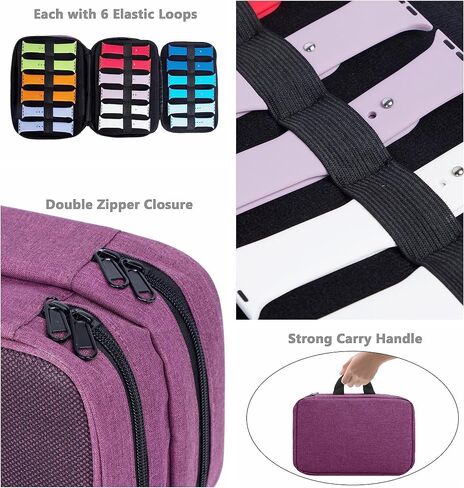PACMAXI 84 Watch Bands Storage Carrying Case Compatible with Watches, Expandable Watch Band Holder Stores 84 Straps Fit for Most Sizes of Watch Straps, Organizer for Watch Bands, Bag Only (Black) in Kuwait