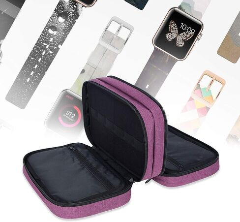 PACMAXI 84 Watch Bands Storage Carrying Case Compatible with Watches, Expandable Watch Band Holder Stores 84 Straps Fit for Most Sizes of Watch Straps, Organizer for Watch Bands, Bag Only (Black) in Kuwait