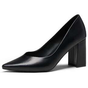 DREAM PAIRS Women’s High Chunky Closed Toe Block Heels Pointed Toe Wedding Party Elegant Slip On Pumps Shoes