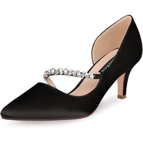 ERIJUNOR Women Mid Kitten Heels Closed Pointy Toe D’Orsay Pumps Wedding Party Shoes in Saudi Arabia