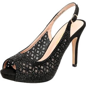 DREAM PAIRS Women's High Heels Platform Dress Rhinestones Peep Toe Pumps Shoes in Saudi Arabia
