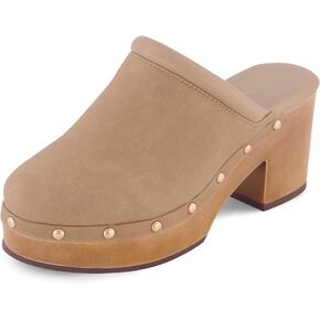 CUSHIONAIRE Women's Guest Faux Wood Clog with Memory Foam Padding, Wide Widths Available