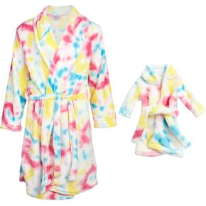 BFF & Me Girls' Bathrobe – Soft Plush Fleece Robe and Matching Robe for Doll (Size: 6-12) in Saudi Arabia