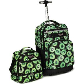 Tilami Rolling Backpack 19 inch with Lunchbox Wheeled Laptop Backpack, Turtle Blue
