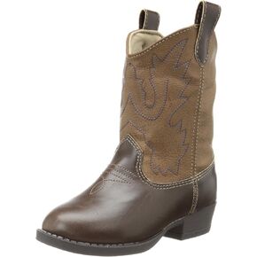 Faux-leather, Rubber-soled, Kids Pointed Toe Western Boot for Boy or Girl Children with Ornamental Cowboy Stitching in Saudi Arabia