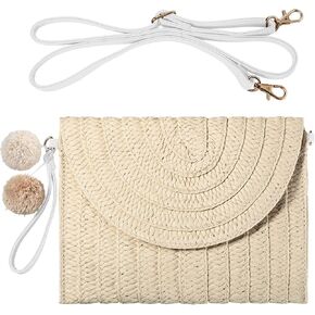 Frienda Straw Purses for Women Straw Clutch Crossbody Bag Summer Beach Shoulder Bag Woven Envelope Wallet Handbags in Saudi Arabia