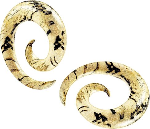 BanaVega 2 قطعة لحم الخشب التمر الهندي دوامة لفائف الأذن تفتق القرط ثقب تمتد مقياس ثقب المجوهرات اختيار الأحجام in Saudi Arabia