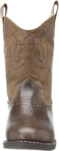 Faux-leather, Rubber-soled, Kids Pointed Toe Western Boot for Boy or Girl Children with Ornamental Cowboy Stitching in Saudi Arabia