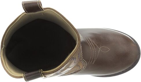 Faux-leather, Rubber-soled, Kids Pointed Toe Western Boot for Boy or Girl Children with Ornamental Cowboy Stitching in Saudi Arabia