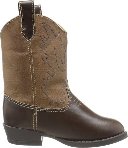 Faux-leather, Rubber-soled, Kids Pointed Toe Western Boot for Boy or Girl Children with Ornamental Cowboy Stitching in Saudi Arabia