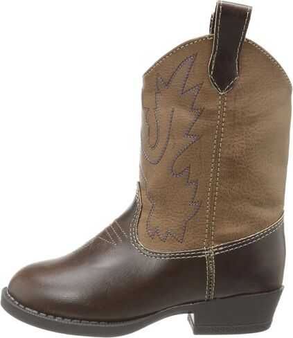 Faux-leather, Rubber-soled, Kids Pointed Toe Western Boot for Boy or Girl Children with Ornamental Cowboy Stitching in Saudi Arabia