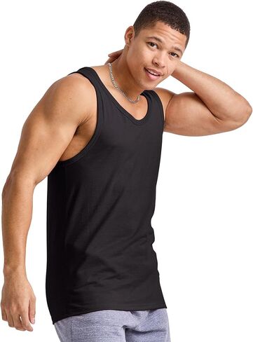 قميص بدون أكمام Hanes Mens Originals ثلاثي المزيج، قمصان خفيفة الوزن للرجال، قميص بدون أكمام in Saudi Arabia