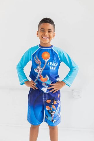 space jam Looney Tunes Buggs Bunny Daffy Duck Sylvester Swim Rash Guard Swim Trunks in Saudi Arabia