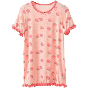 JWWN Girls Summer Princess Nightgown Dress Kid Modal Short Sleeve Pajama Sleepwear in Saudi Arabia