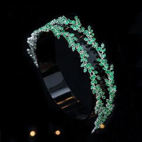 Jorsnovs Wedding Headpieces for Bride Handmade Bridal Headband with Clear Cubic Zirconia Hair Accessories for Women in Saudi Arabia
