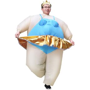 JYZCOS Inflatable Ballerina Costume for Adult Blow Up Funny Fat Suits Halloween Fancy Dress