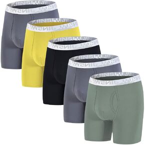 JINSHI Mens Long Leg Bamboo Rayon Boxer Briefs Underwear Multipack in Saudi Arabia