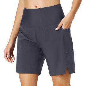 S Spowind Women's 5" High Waisted Swim Board Shorts Quick Dry Beach Bottom Trunks UPF 50+ with Liner Phone Pockets