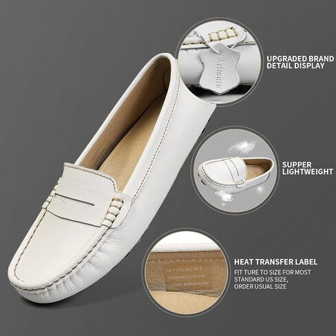 Artisure Women's Classic Comfort Leather Penny Loafers Casual Slip-Ons Lightweight Walking Flats Driving Mocs Boat Shoes in Saudi Arabia