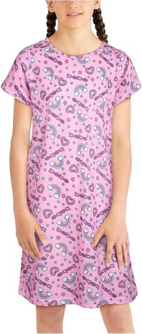 bebe Girls' Pajamas - 2 Pack Short Sleeve Sleep Shirt Nightgown (Size: 5-16) in Saudi Arabia