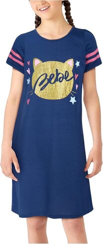 bebe Girls' Pajamas - 2 Pack Short Sleeve Sleep Shirt Nightgown (Size: 5-16) in Saudi Arabia