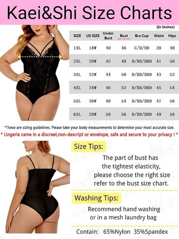 Kaei&Shi Plus Size Eyelash Lace Bodysuit, Snap Crotch Sexy Top Lingerie, Club Outfit in Saudi Arabia