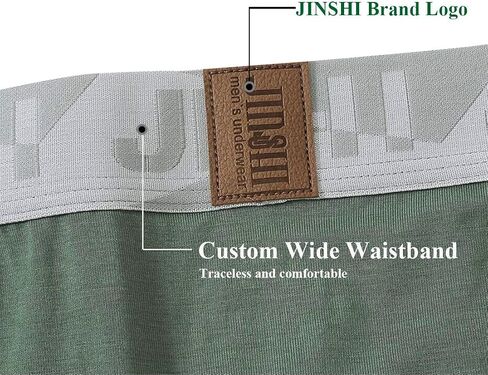 JINSHI Mens Long Leg Bamboo Rayon Boxer Briefs Underwear Multipack in Kuwait