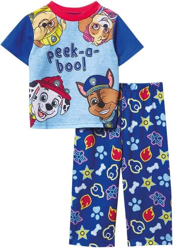 Nickelodeon Boys' Little Paw Patrol | Baby Shark 2-Piece Loose-Fit Pajamas Set, Peekaboo 2, 2T in Saudi Arabia