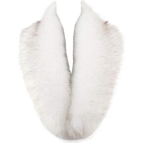 Lucky Leaf Women Winter Faux Fur Ornate Scarf Wrap Collar Shrug for Cocktail Reception Party