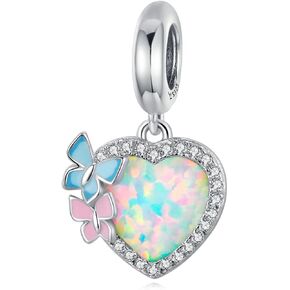 VOROCO 925 Sterling Silver Love Heart Charm for Charm Bracelet, Christmas Mother's Day Birthday Perfect Jewelry Gifts for Mom Grandma Daughter Friend Sister in Saudi Arabia