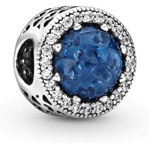 PANDORA Jewelry Sparkling Dark Blue Crystal and Cubic Zirconia Charm in Sterling Silver in Saudi Arabia