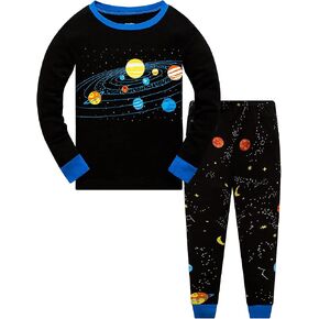 Popshion Little Boys Pajamas for Toddler Clothes Set Train Sleepwear Long Sleeve 100% Cotton 2 Piece Kids Pjs Size 1-10 Years in Saudi Arabia
